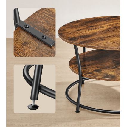 Konferenčný stôl ELDUR hnedá/čierna