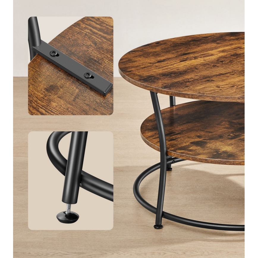 Konferenčný stôl ELDUR hnedá/čierna