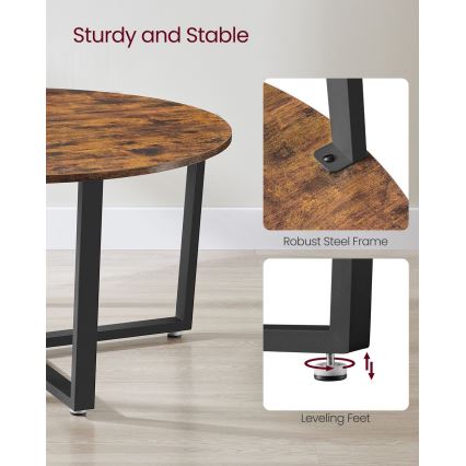 Konferenčný stôl ELDUR hnedá/čierna