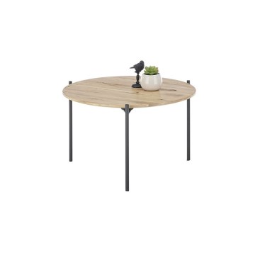 Konferenčný stolík AURA, priemer 55 cm, dub/antracit