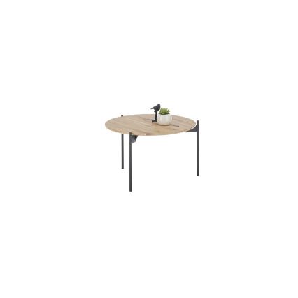 Konferenčný stolík AURA, priemer 55 cm, dub/antracit