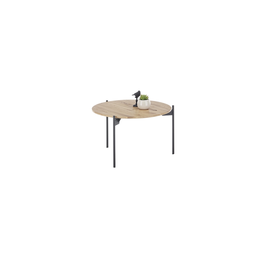 Konferenčný stolík AURA, priemer 55 cm, dub/antracit