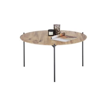 Konferenčný stolík AURA, priemer 74 cm, dub/antracit