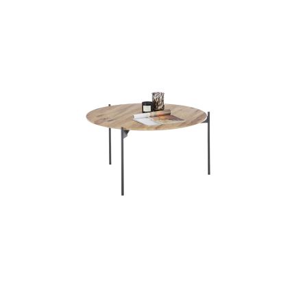 Konferenčný stolík AURA, priemer 74 cm, dub/antracit