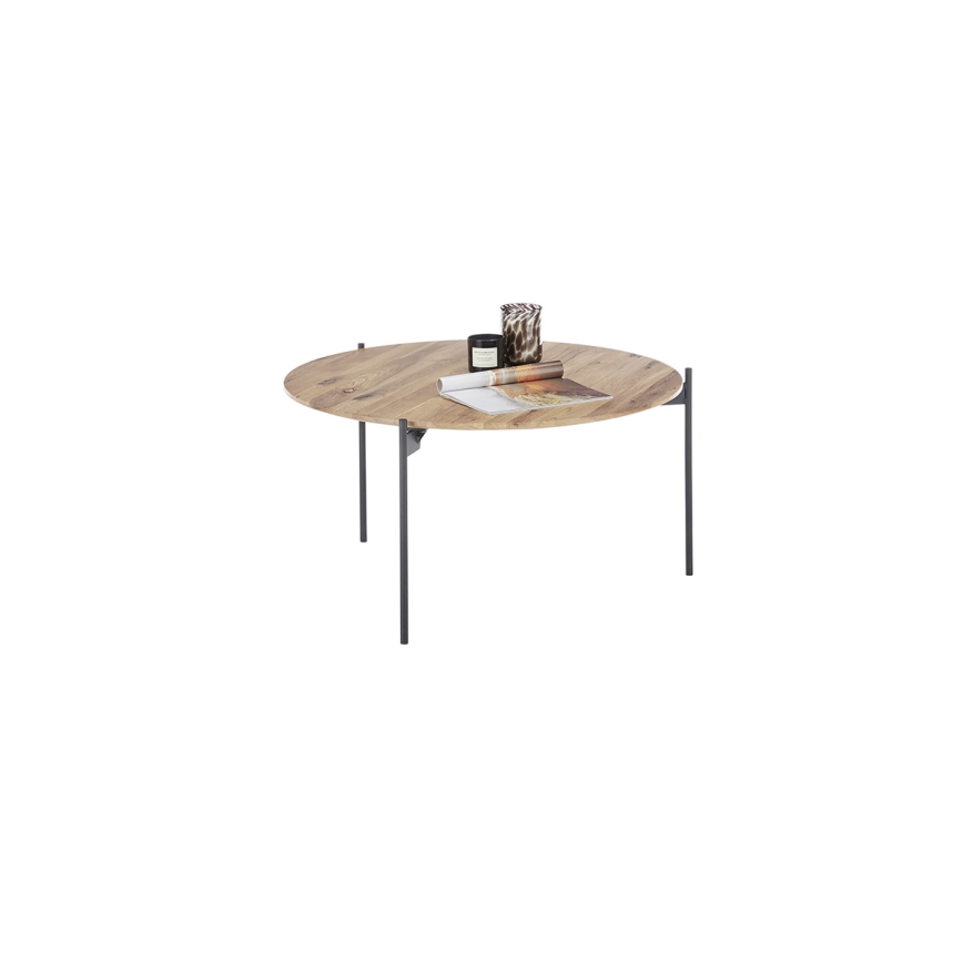 Konferenčný stolík AURA, priemer 74 cm, dub/antracit