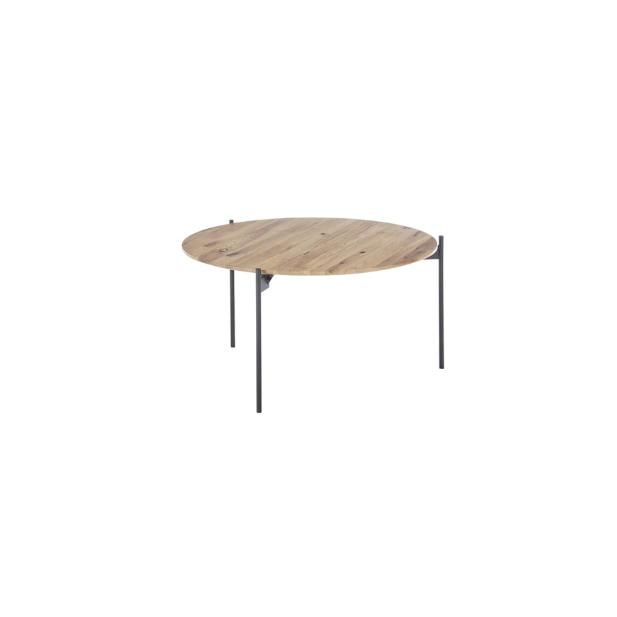 Konferenčný stolík AURA, priemer 74 cm, dub/antracit