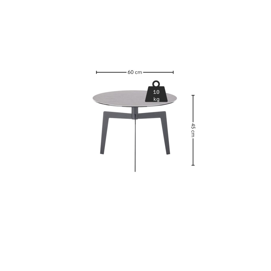 Konferenčný stolík BALANCE priemer 60 cm sivá/antracit