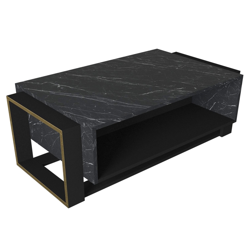 Konferenčný stolík BIANCO 40,4x106,4 cm číerna/zlatá