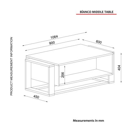 Konferenčný stolík BIANCO 40,4x106,4 cm číerna/zlatá