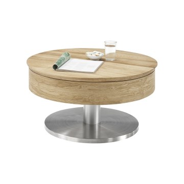 Konferenčný stolík BLOCK pr. 79 cm dub/strieborný