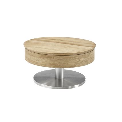 Konferenčný stolík BLOCK pr. 79 cm dub/strieborný
