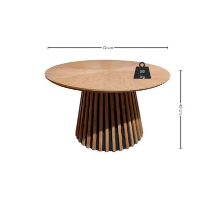 Konferenčný stolík CARINA pr. 75 cm dub/čierna