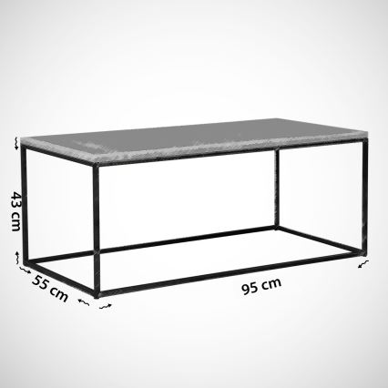 Konferenčný stolík COSCO 43x95 cm hnedá/čierna