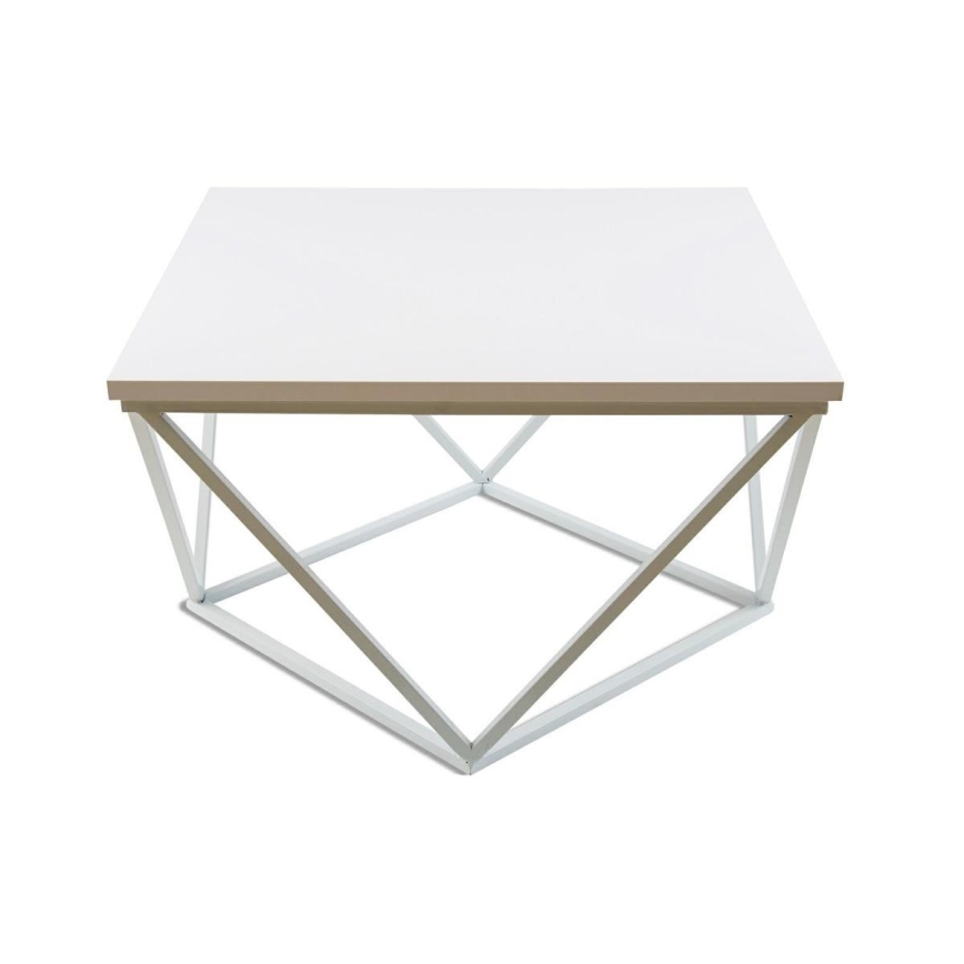 Konferenčný stolík CURVED 60x60 cm biela