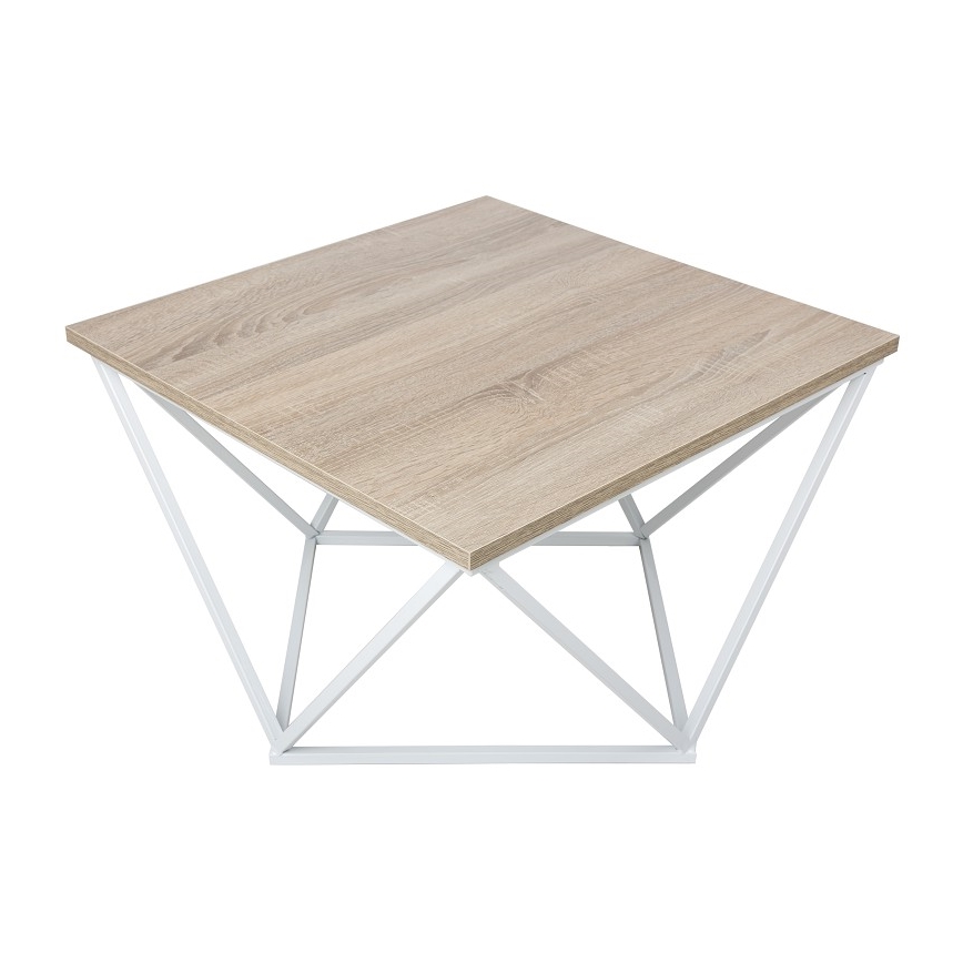 Konferenčný stolík CURVED 62x62 cm biela/hnedá