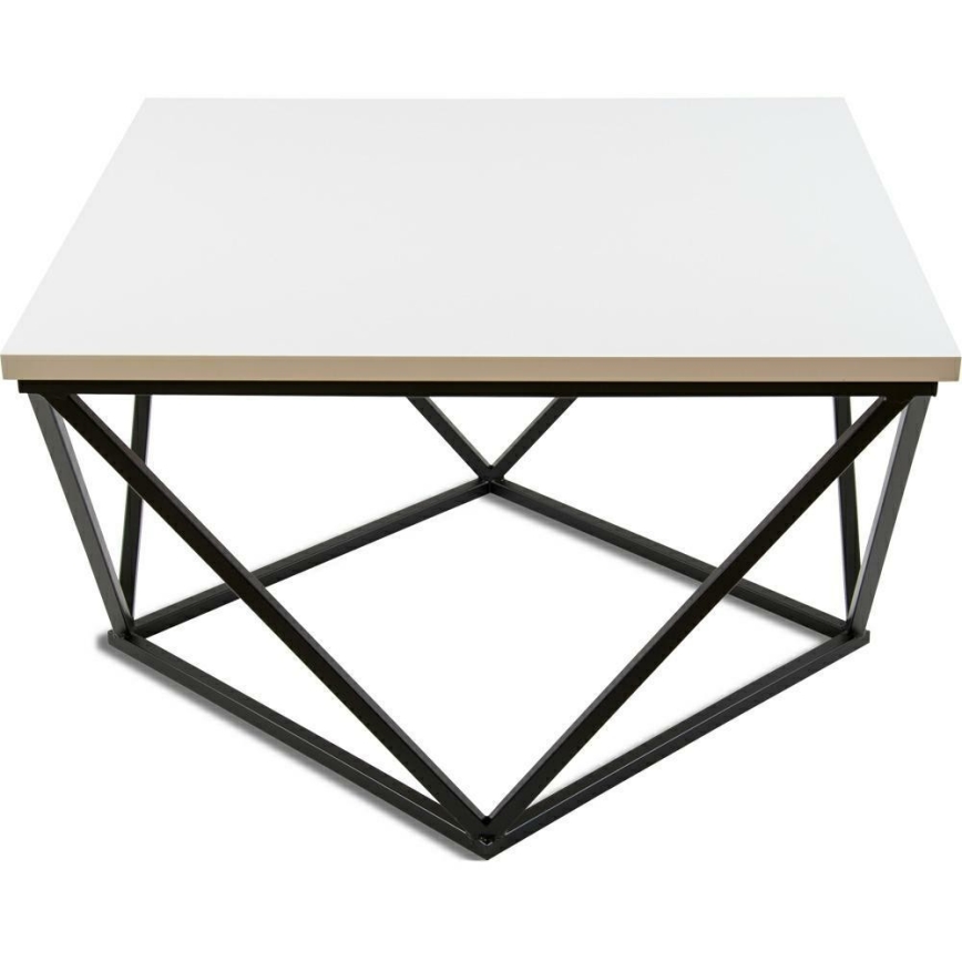 Konferenčný stolík CURVED 62x62 cm čierna/biela