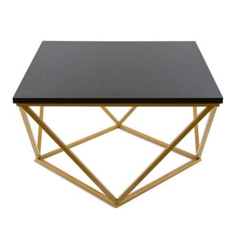 Konferenčný stolík CURVED 62x62 cm zlatá/čierna
