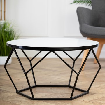 Konferenčný stolík DIAMOND 40x70 cm biela/čierna