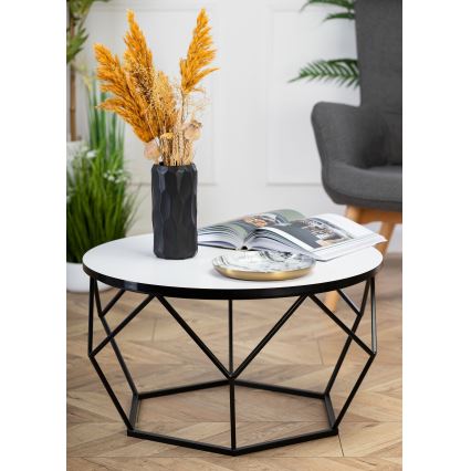 Konferenčný stolík DIAMOND 40x70 cm biela/čierna