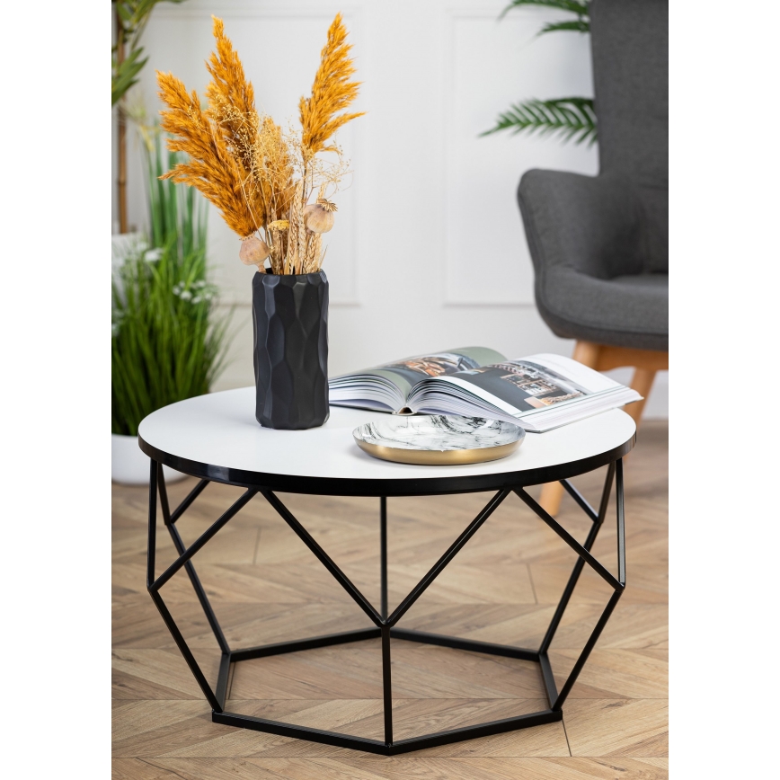 Konferenčný stolík DIAMOND 40x70 cm biela/čierna