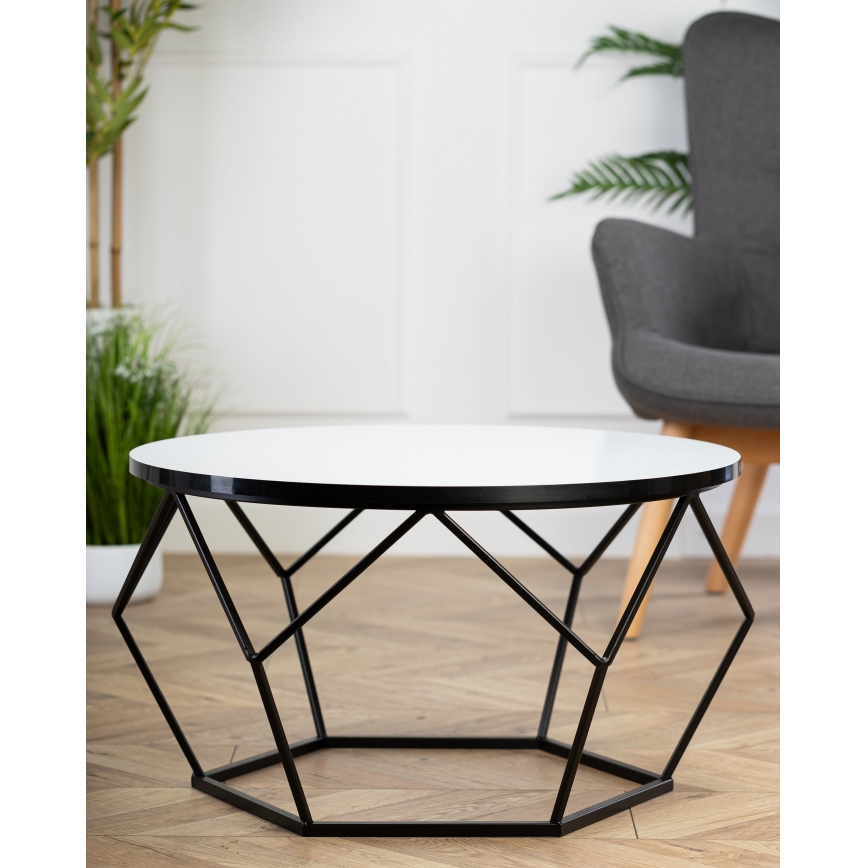 Konferenčný stolík DIAMOND 40x70 cm biela/čierna