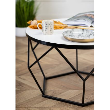 Konferenčný stolík DIAMOND 40x70 cm biela/čierna
