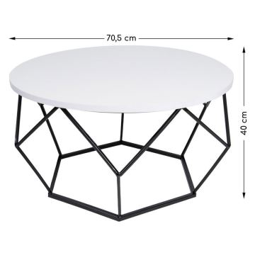 Konferenčný stolík DIAMOND 40x70 cm čierna/biela