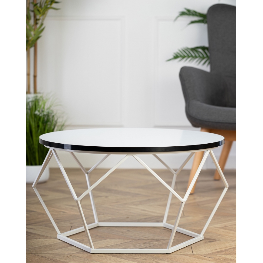 Konferenčný stolík DIAMOND 40x70 cm čierna/biela