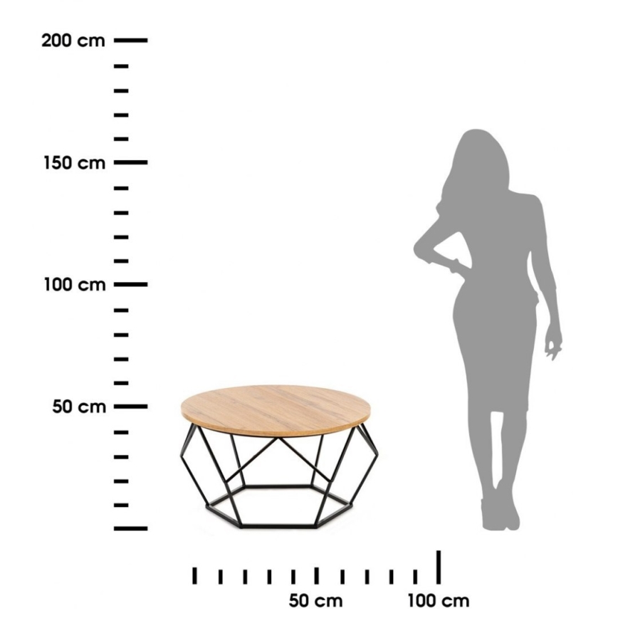 Konferenčný stolík DIAMOND 40x70 cm čierna/hnedá