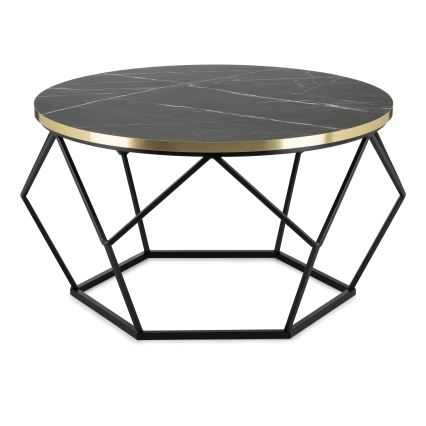 Konferenčný stolík DIAMOND 40x70 cm čierna/zlatá