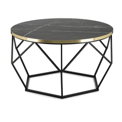 Konferenčný stolík DIAMOND 40x70 cm čierna/zlatá