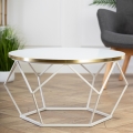 Konferenčný stolík DIAMOND 40x70 cm zlatá/biela
