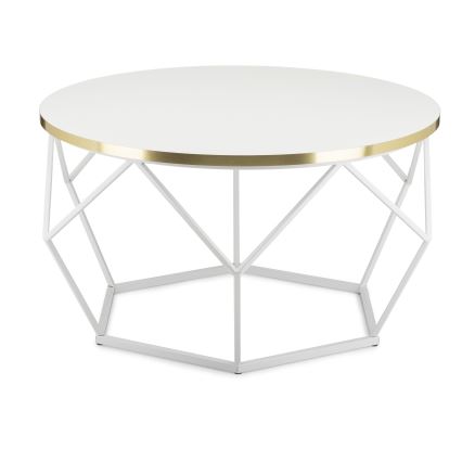 Konferenčný stolík DIAMOND 40x70 cm zlatá/biela