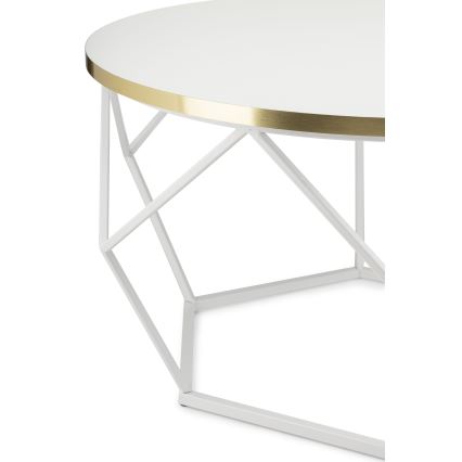 Konferenčný stolík DIAMOND 40x70 cm zlatá/biela