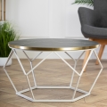 Konferenčný stolík DIAMOND 40x70 cm zlatá/čierna/biela