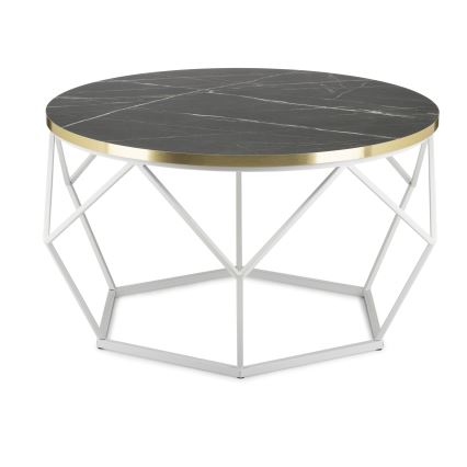 Konferenčný stolík DIAMOND 40x70 cm zlatá/čierna/biela