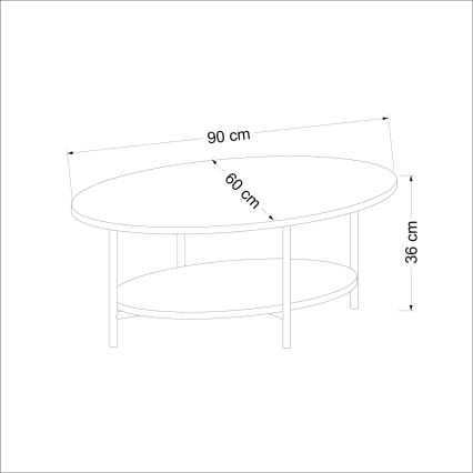 Konferenčný stolík ELIS 36x90 cm dub/biela
