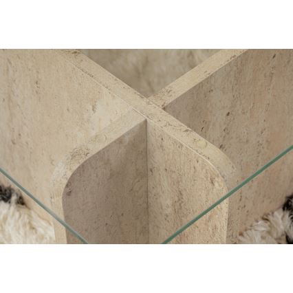 Konferenčný stolík ESCAPE 105x65 cm béžový/priehľadný