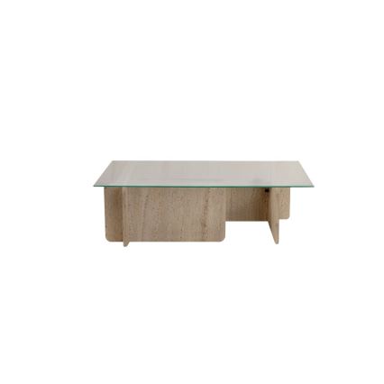 Konferenčný stolík ESCAPE 105x65 cm béžový/priehľadný