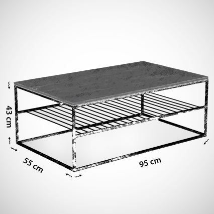 Konferenčný stolík ETNA 43x95 cm biela/čierna