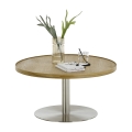 Konferenčný stolík FOCUS, priemer 80 cm, dub/nerez