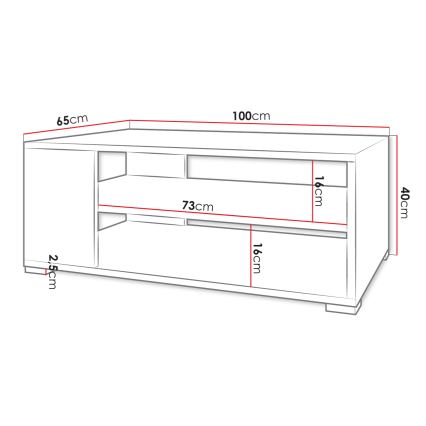 Konferenčný stolík GIMREN 40x100 cm biely