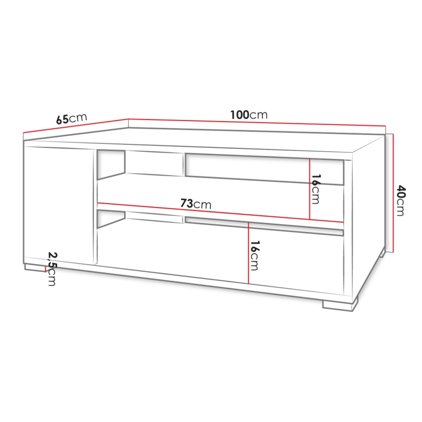 Konferenčný stolík GIMREN 40x100 cm biely
