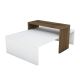Konferenčný stolík GLOW 32x80 cm biela/hnedá