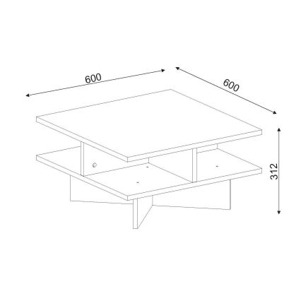 Konferenčný stolík HAMTON 31,2x60 cm hnedá/biela