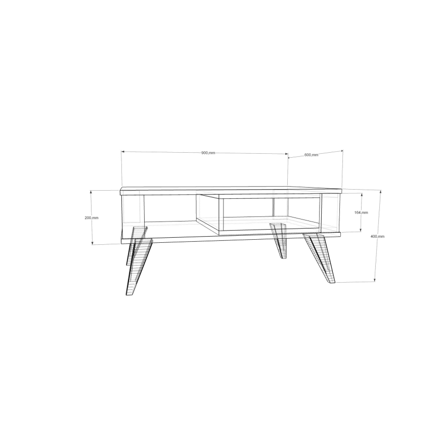 Konferenčný stolík IONIS 40x90 cm hnedá/biela