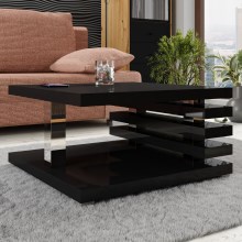 Konferenčný stolík KYOTO 31x60 cm lesklá čierna