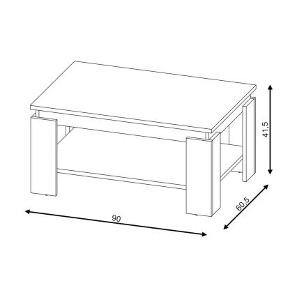 Konferenčný stolík LUNO dub artisan/čierna