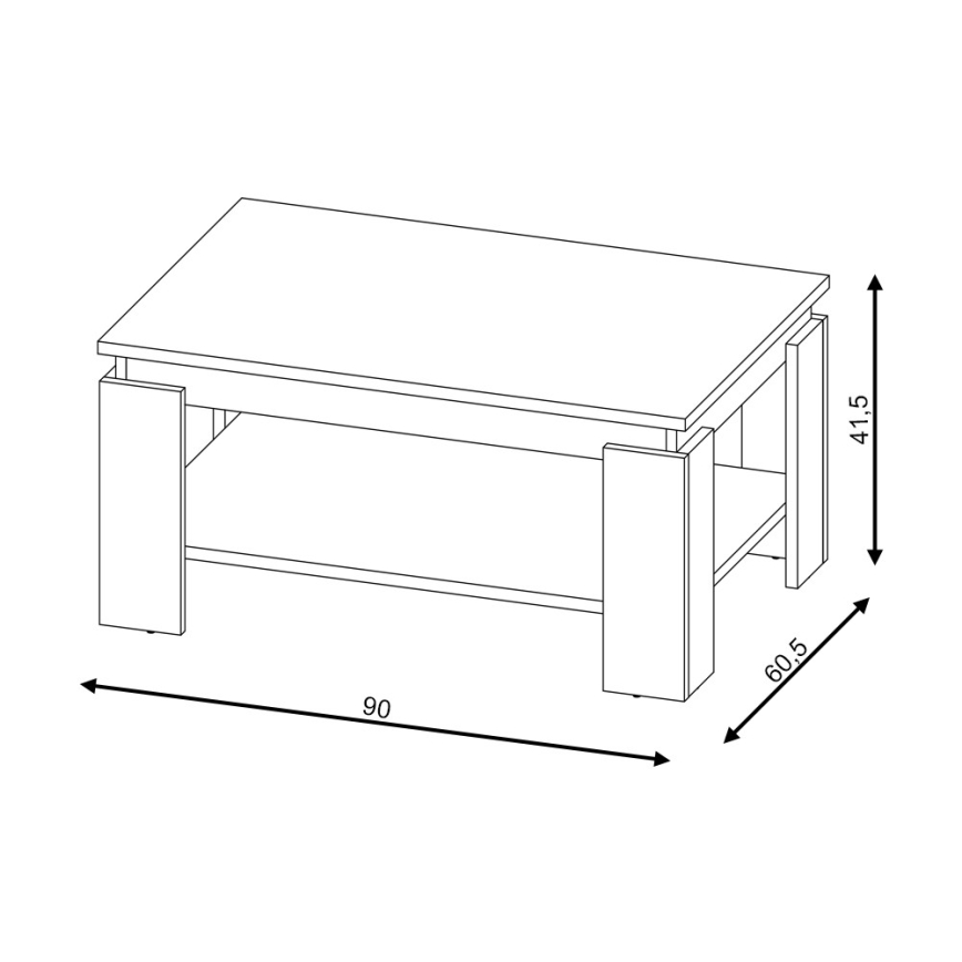 Konferenčný stolík LUNO dub sonoma/biela