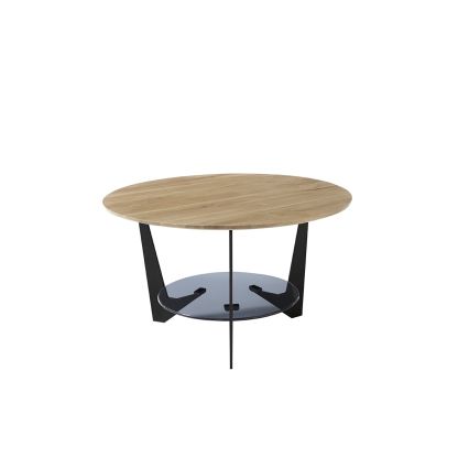 Konferenčný stolík MARMO pr. 70 cm dub/čierna
